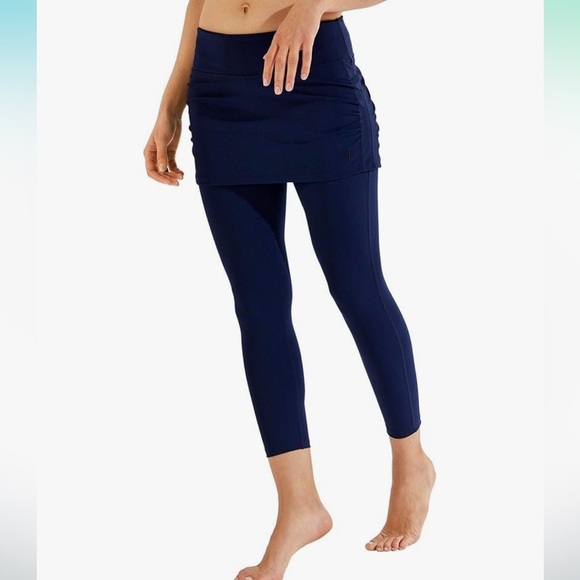 Coolibar XL Women's Skirted Swim Tights Shorebreak Sun Protective UPF Ruched - Picture 12 of 14